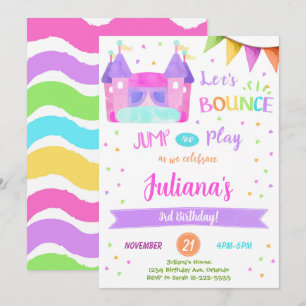 Invitation d'anniversaire de maison de rebond colo