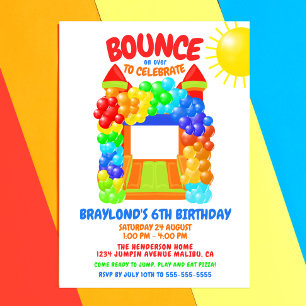 Invitation d'anniversaire de maison gonflable