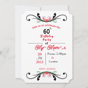 Invitation d'anniversaire de maman