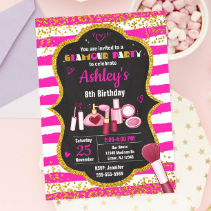 Invitation d'anniversaire de Maquillage / Fête de 