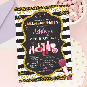 Invitation d'anniversaire de maquillage / Fête du