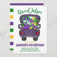 Invitation d'anniversaire de Mardi Gras