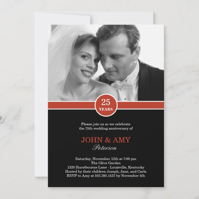 Invitation d'anniversaire de mariage (Devant)