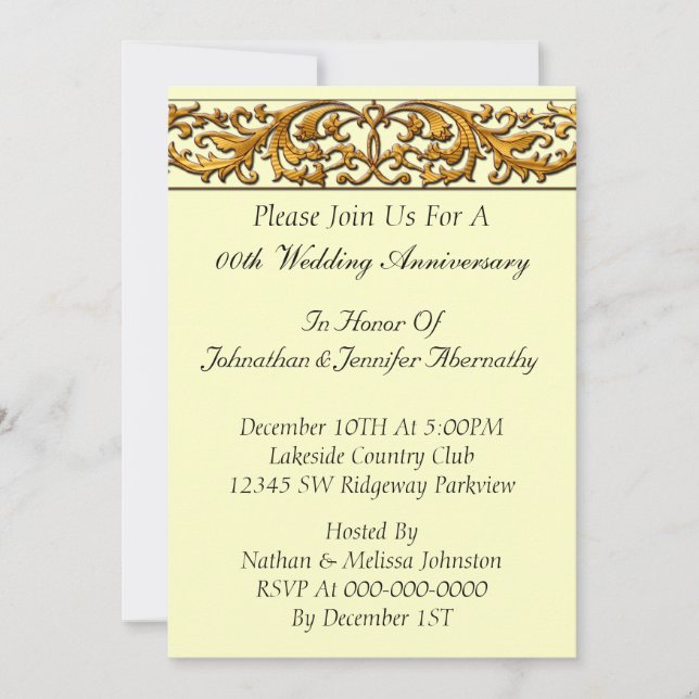 Invitation d'anniversaire de mariage (Devant)