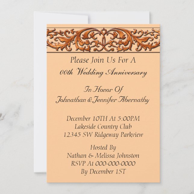 Invitation d'anniversaire de mariage (Devant)