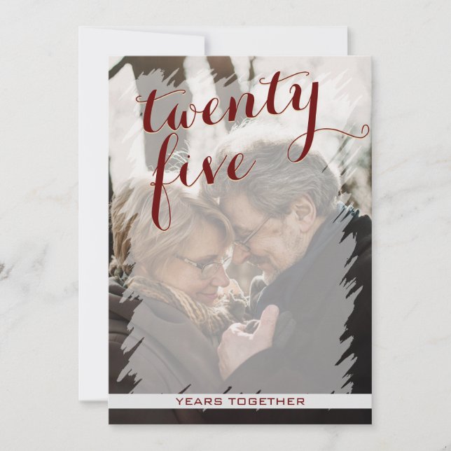 Invitation d'anniversaire de mariage 25 ans Photo  (Devant)