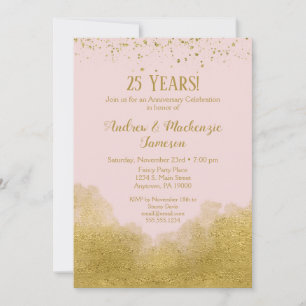 Invitation d'anniversaire de mariage à confettis e