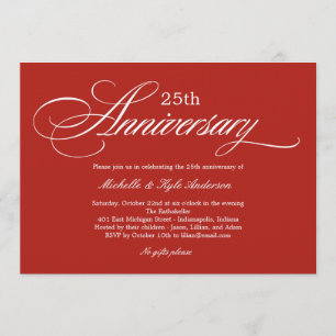 Invitation d'anniversaire de mariage à l'écriture 
