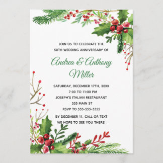Invitation d'anniversaire de mariage botanique flo