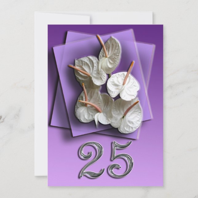 Invitation d'anniversaire de mariage d'argent (Devant)