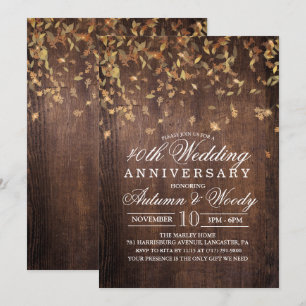 Invitation d'anniversaire de mariage d'automne de 