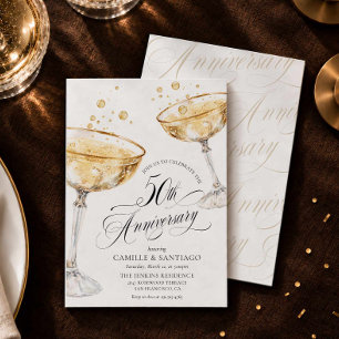 Invitation d'anniversaire de mariage de 50 ans au