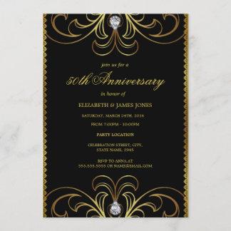 Invitation d'anniversaire de mariage de 50 ans Bla
