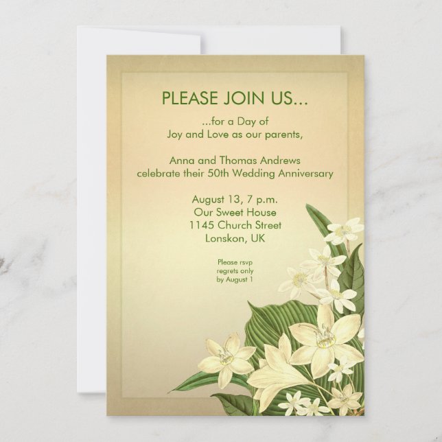 Invitation d'anniversaire de mariage de lily (Devant)
