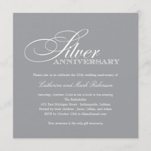 Invitation d'anniversaire de mariage en argent