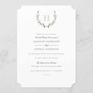 Invitation d'anniversaire de mariage Formal & Rust