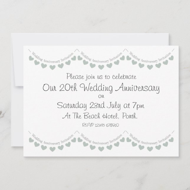 Invitation d'anniversaire de mariage moderne en Ch (Devant)