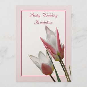 Invitation d'anniversaire de mariage Tulipe Rubis