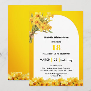 Invitation d'anniversaire de mars Fleur de naissan