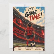 Invitation d'anniversaire de match de football