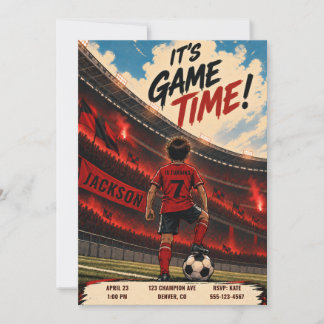 Invitation d'anniversaire de match de football