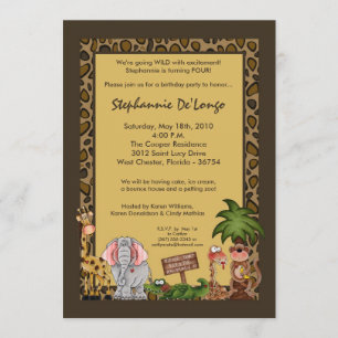 invitation d'anniversaire de moine de girafe de