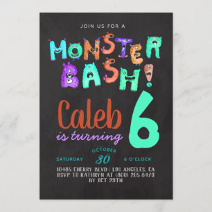 Invitation d'anniversaire de Monster Bash