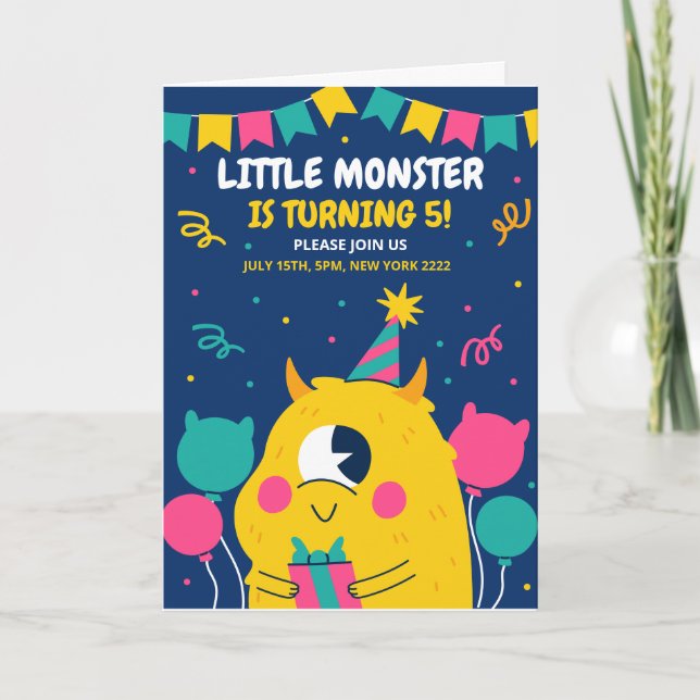 Invitation d'anniversaire de monstre, Anniversaire (Devant)
