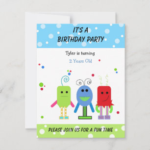 Invitation d'anniversaire de monstres ridicules
