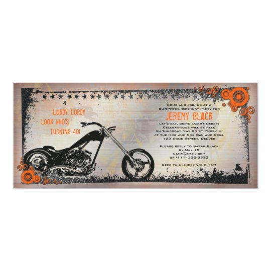 Invitation D Anniversaire De Motard Ou De Moto Zazzle Ch