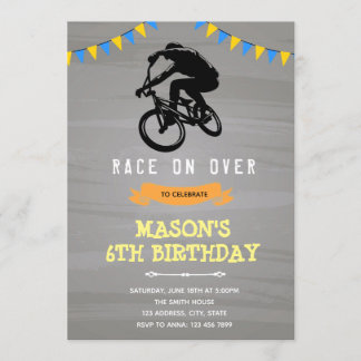 Invitation d'anniversaire de moto cross