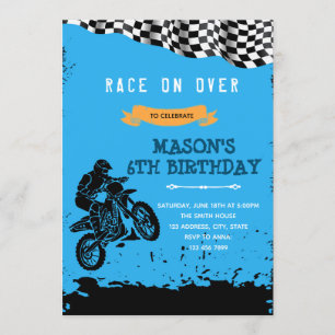 Invitation d'anniversaire de moto cross