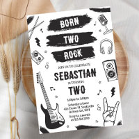Invitation d'anniversaire de musique punk rock Bor