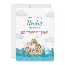 Invitation d'anniversaire de Noah's Ark.