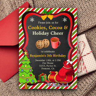 Invitation d'anniversaire de Noël aux cookies au c