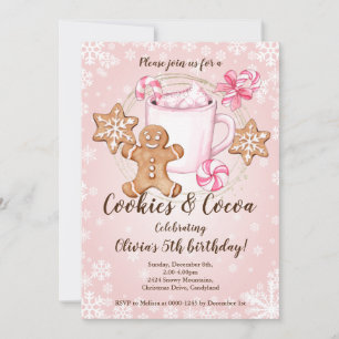 Invitation d'anniversaire de Noël avec cookies et 