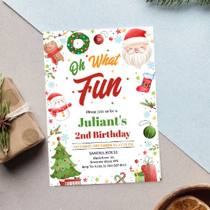 Invitation d'anniversaire de Noël Oh Quel Plaisir