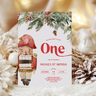 Invitation d'anniversaire de Noël pour le 1er anni