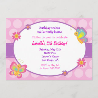 Invitation d'anniversaire de papillon