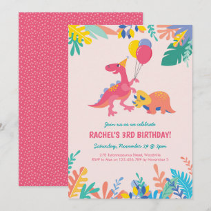 Invitation d'anniversaire de partie de dinosaure