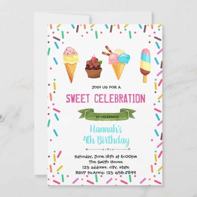 Invitation d'anniversaire de partie de parfait de (Devant)