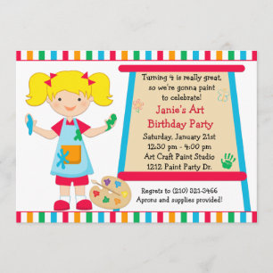 Invitation d'anniversaire de partie de peinture