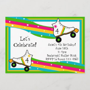 Invitation d'anniversaire de patinage de rouleau
