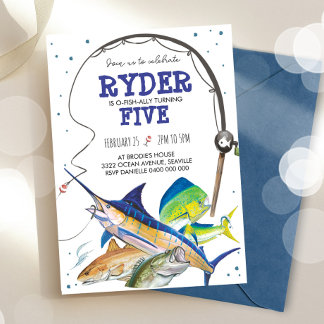Invitation d'anniversaire de pêche