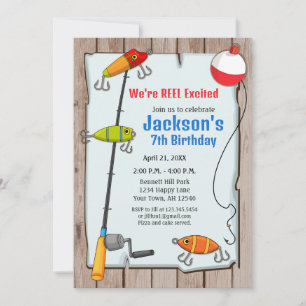Invitation d'anniversaire de pêche Fête de pêche