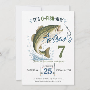 Invitation d'anniversaire de pêche personnalisée O
