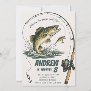Invitation d'anniversaire de pêche personnalisée p