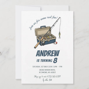 Invitation d'anniversaire de pêche personnalisée p
