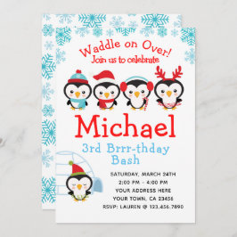 Invitation d'anniversaire de Penguin