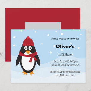 Invitation d'anniversaire de Penguin pour les anni